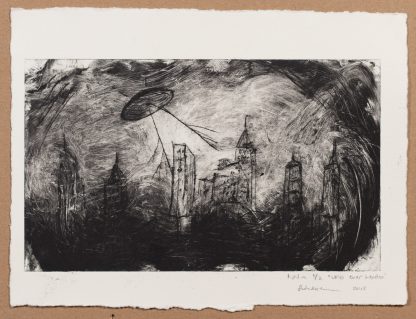 UFO over London - intaglio print, edition 1/2, by SatuK